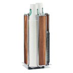 Thumbnail image #1 for Cal-Mil Mid-Century 3709-49 Revolving Cup/Lid Organizer, 4-Section, Up to 3-3/4" Diameter, Wood Accents, Chrome