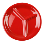 Thumbnail image #1 for Thunder Group CR710PR 3-Compartment Round Melamine Plate, 10-1/4-Inch, Red Case of 2 Dozen