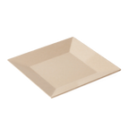 Thumbnail image #1 for G.E.T. BambooMel BAM-1104 10" Square Beige Melamine Plate with Wide Rim Case of 12