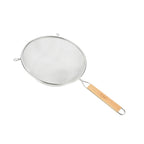 Thumbnail image #1 for CAC China SSTR-11D Mesh Strainer, 11" Diameter, Double-Layer Stainless Steel Mesh, Wood Handle Case of 24