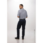 Thumbnail image #2 for Chef Works Verismo SFB02-BLU-S Men's Blue 62/38 Cotton/Poly Dress Shirt, Roll-Up Long Sleeves, Banded Collar, Small