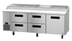 Thumbnail image #5 for Hoshizaki Steelheart PR93B-D4 93-Inch Three-Section Pizza Prep Table with 4 Drawers and 1 Door