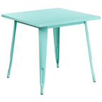 Thumbnail image #1 for Flash Furniture ET-CT002-1-MINT-GG Square Steel Dining Table, Smooth Top, Mint, 31-1/2"W x 31-1/2"D x 29-1/2"H