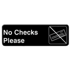 Thumbnail image #1 for Thunder Group PLIS9317BK No Checks Please Sign, 9" x 3", Self-Adhesive, White Lettering on Black Background Case of 144