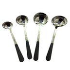 Thumbnail image #1 for G.E.T. GET BSRIM-56-BK 2 oz Stainless Steel Serving Ladle with Black Cool-Grip Handle, 12-1/2 in Case of 12