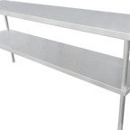 Thumbnail image #1 for IMC/Teddy TBV-2-1496-16 Table-Mounted Double-Tier Overshelf, 14"D x 96"W, 16-Gauge Stainless Steel