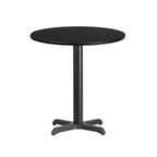 Thumbnail image #1 for Flash Furniture XU-RD-24-BLKTB-T2222-GG 24" Round Dining Table, Black Laminate Top, PVC Edge, Four-Point Pedestal Base