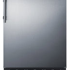 Thumbnail image #1 for Summit Commercial CT66BK2SS Counter-Height Refrigerator-Freezer, 4.9 cu. ft., 24 in. Wide, Black