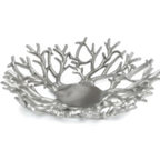 Thumbnail image #1 for Eastern Tabletop 9445 Round Cast Aluminum Fruit Basket, 12-Inch Diameter, Branch Style, Brushed Finish