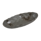 Thumbnail image #1 for Korin Inc Mikage PLL-313 9 oz Oval Pasta Bowl, Asymmetrical Textured Design, Black