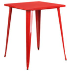 Thumbnail image #1 for Flash Furniture CH-51040-40-RED-GG Square Metal Bar Table, Red, 33-1/4"W x 33-1/4"D x 40-3/4"H