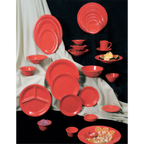 Thumbnail image #2 for Thunder Group CR209RD Oval Melamine Platter, 9-1/2 x 7-1/4 in, Orange Case of 4 Dozen