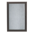 Thumbnail image #1 for AARCO Products ODCC2418RBA Enclosed Wall-Mounted Bulletin Board, 18"W x 24"H, Burlap-Weave Vinyl, Aluminum Frame, Lockable, Indoor/Outdoor