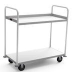 Thumbnail image #1 for Lockwood Manufacturing BUC-2345-2 Aluminum Bus Utility Cart, 2 Solid Shelves, 43"W x 21-1/4"D x 42-1/2"H