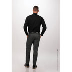 Thumbnail image #2 for Chef Works Formel SFB01-BLK-4XL Men's Long-Sleeve Dress Shirt, Banded Collar, Black, 4XL, Poly/Cotton/Elastane