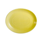 Thumbnail image #1 for CAC China Tango TG-13C-SFL Porcelain Oval Coupe-Rim Platter, 11-1/2"L x 9-1/4"W x 1-1/2"H, Embossed Sunflower 1 Dozen