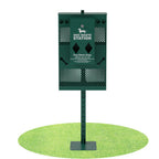 Thumbnail image #1 for Flash Furniture Kessler YAN-G5S065425-GG Compact Dog Waste Station with Rectangular Lidded Trash Can and Locking Roll Waste Bag Dispenser, Green