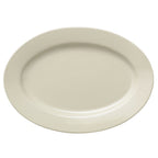Thumbnail image #2 for Libbey Porcelana Cream 740-901-511 Porcelain Oval Platter, 15-1/4" x 10-7/8" x 1-1/3", Rolled Edge, Cream White