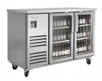 Blue Air FSE LLC BLBB59-2SG-HC Two-Section Back Bar Cooler, 16.2 Cu. Ft., 2 Glass Swing Doors, Stainless Steel, 58.74
