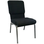 Thumbnail image #1 for Flash Furniture PCHT185-108 Stackable Restaurant Chair with Fabric-Upholstered Seat and Back, Black Steel Frame