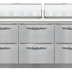 Thumbnail image #2 for Continental Refrigerator SW72N18C-FB-D Refrigerated Sandwich Prep Table, 72", 3-Section, 6 Drawers, 18-Pan Capacity, Front-Breathing