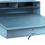 Thumbnail image #1 for Winholt Equipment RDWN-1 Wall-Mounted Receiving Desk, Sloped Writing Top, Lift-Up Top Storage, Painted Heavy-Gauge Steel