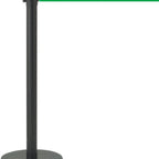 Thumbnail image #1 for AARCO Products HBKGT-10GR Portable Retractable Belt Queue Barrier, 10 ft Green Belt, Black Post, Metal Base