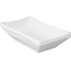 Thumbnail image #1 for International Tableware Pacific FA-25 Rectangular Porcelain Sauce Dish, 2 oz Case of 4 Dozen