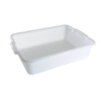 Thumbnail image #1 for Thunder Group PLBT505WPF 1-Compartment Perforated Bus Box, Polypropylene, White, 21-1/2"L x 15-3/8"W x 5" Deep