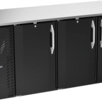 Thumbnail image #1 for Victory Refrigeration VBBN72HC-PT-B Pass-Thru Back Bar Refrigerator, 72-Inch, 3-Section, 6 Solid Doors, Stainless Steel Top, Black Exterior