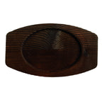 Thumbnail image #1 for Libbey Cast Iron CIS-27TR Oval Wood Trivet, 7-1/4" x 4-3/8" x 1/2"