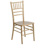 Thumbnail image #1 for Flash Furniture Hercules XS-GOLD-GG Gold Chiavari Chair, Ladder Back, Acacia Wood Seat