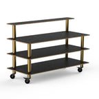 Thumbnail image #1 for Steelite International Mogogo, Modular MGCMLB13MBXW 3-Tier Modular Buffet Station, 71 x 29-1/2 x 47 in, Back Shelf, Marble Laminate Top