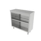 Thumbnail image #1 for ATSMFG MET MET-CDN-1536 ATS MFG Dish Cabinet, 15"D x 36"W x 35"H, stainless steel, 18/430 top, 2 under shelves