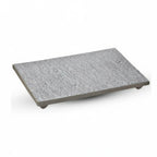 Thumbnail image #1 for Korin Inc PLY-311 Rectangular China Plate, 8-1/2 x 6 in, 3/4 in high, Footed, Slate Design, Charcoal/Black