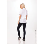 Thumbnail image #2 for Chef Works Springfield BCWSZ006-WHT-3XL Women's Short-Sleeve Chef Coat, White Poly/Cotton, 3XL