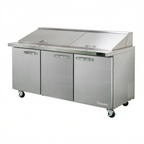 Thumbnail image #1 for Blue Air FSE LLC BLMT72-HC Three-Section Mega Top Sandwich Prep Table, 72-3/8"W, 30-Pan Capacity, Rear-Mounted Self-Contained Refrigeration