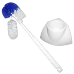 Thumbnail image #1 for ABCO Products 00019 Ergonomic Toilet Bowl Brush with Holder, White, 15-1/2" 1 Dozen