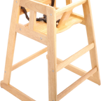 Thumbnail image #1 for G.E.T. HC-100-MOD-N2-KD-P . . Hardwood High Chair, Natural Finish, 3-Point Strap Harness, Permanent Center T-Bar Case of 60