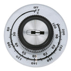Thumbnail image #1 for AllPoints Foodservice Parts & Supplies 221228 Oven Temperature Control Dial, 2-1/4 in Diameter, OFF-80-200, with 2 Screws