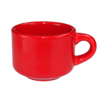Thumbnail image #1 for International Tableware Cancun CA-23-CR 7 oz Ceramic Coffee Cup, Stackable, Crimson Red Case of 3 Dozen