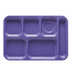 Thumbnail image #1 for G.E.T. GET TR-152-PB . . School & Cafeteria Tray, 6-Compartment, Right-Handed, ABS, Peacock Blue, 14-3/8" x 9-7/8" 1 Dozen