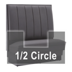 Thumbnail image #1 for ATSMFG ATS AT&S-AHC-LX48-6CH GR7 Alex Vinyl Half Circle Booth, single, 48" x 90" x 48" long x 48" high, 6-channel back, removable sinuous spring