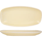 Thumbnail image #1 for International Tableware Hearth™ HT-13-LM ™ Stoneware Platter, 11-5/8" x 5-7/8", Organic Rectangle, Lemon Reactive Glaze 1 Dozen