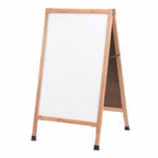 Thumbnail image #1 for AARCO Products A-5 24"W x 42"H Solid Oak A-Frame Sidewalk Markerboard with White Melamine Board