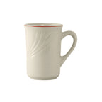 Thumbnail image #1 for Tuxton China Monterey YBM-080 Ceramic Coffee Mug, 7-1/2 oz, Embossed, Eggshell with Berry Band Case of 3 Dozen