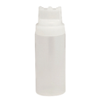 Thumbnail image #1 for TableCraft Products SelecTop 11663C3 16 oz Clear Wide-Mouth Squeeze Bottle with Triple-Tip Cap Case of 12