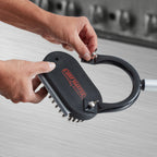 Thumbnail image #2 for Chef Master 90243 Horseshoe Broiler Brush Replacement Head, 4-1/2" x 6-1/2" x 2-1/4", Stainless Steel Bristles, with Scraper Case of 12