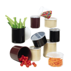 Thumbnail image #1 for G.E.T. CR-0270-CL . . Clear SAN Round Salad Crock with Lid, 2.7 qt., 6-1/2" Diameter x 6-1/2" Deep 1 Dozen