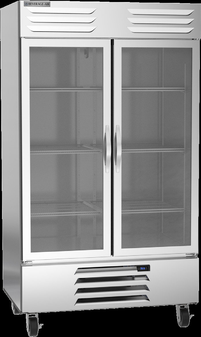 Product image #6 for Beverage-Air Vista® Series Two-Section Bottom-Mount Self-Contained Glass Door Reach-In Refrigerator, 44 Cu. Ft.